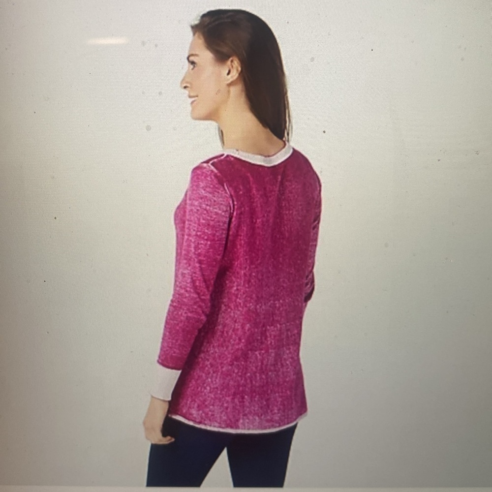 Logo Distressed Sweater with Contrast Detail - Picture 2 of 9
